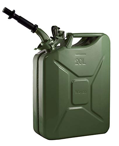 Wavian USA JC0020KVS Green Authentic NATO Jerry Fuel Can and Spout System (20 Liter)