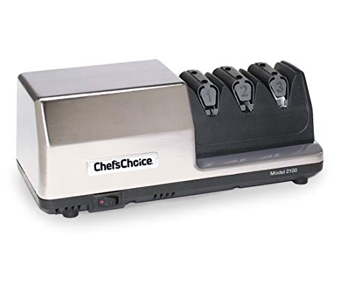 Chef'sChoice Commercial EdgeSelect Diamond Hone Electric Kitchen Knife Sharpener NSF Approved, 3-Stage, Silver