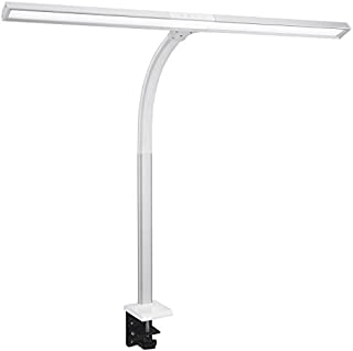 Phive LED Task Lamp, 20 Watt Super Bright Desk Lamp with Clamp, Dimmable Gooseneck Monitor Lamp(4 Color Modes, 5-Level Dimmer, Memory Function, Highly Adjustable Office Light/Workbench Lamp) Silver