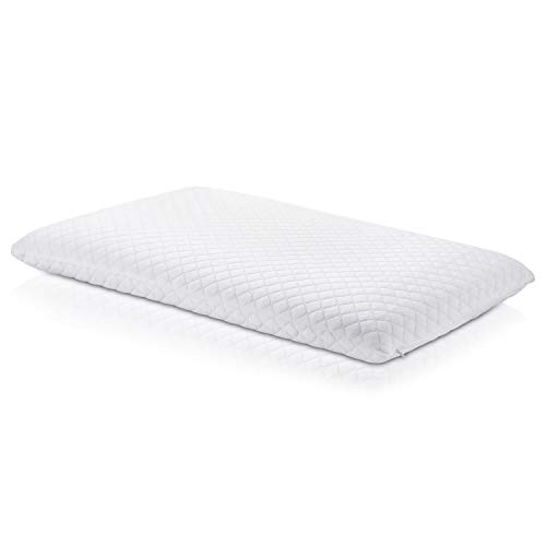 Ultra Slim Sleeper Memory Foam Pillow: Extra Low Profile, Cotton Cover, Only 3 Inches Thick. Best Flat for Stomach, Back, or Side Sleepers