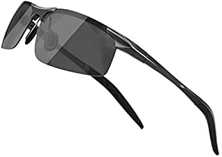 SUNGAIT Men's HD Polarized Sunglasses for Driving Fishing Cycling Running Metal Frame UV400 (Gunmetal, Gray) 8177QKH