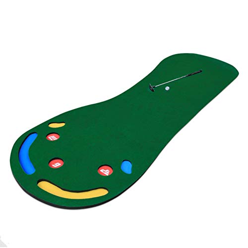 Practice Mat Enlarged Golf Putting, Home Use Practice Golf Mat Putting Green Folding Training Aid for Lawn Flooring, 130×90cm (Color : Without Putter)