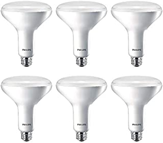 Philips LED Dimmable BR40 Soft White Light Bulb with Warm Glow Effect, 2700-2200-Kelvin, 9-Watt (65-Watt Equivalent), E26 Base, Frosted, 6-Pack