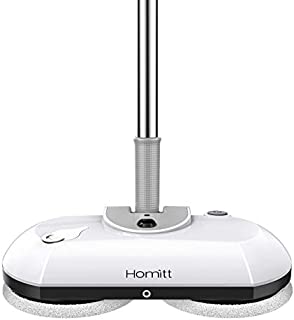 Homitt Electric Mop, Cordless Floor Scrubber for Floor Cleaning, Power Cordless Mop with Extension Handle, Electric Spin Mop with 4 Reusable Mop Pads