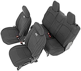 Rough Country Neoprene Seat Covers (fits) 2018-2020 Jeep Wrangler JL | 2DR | Water Resistant | 1st/2nd Row | 91020, Black