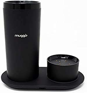 Muggo 12 oz Temperature Control Mug with 3 hour Battery Life, Tea, Coffee, & Hot Beverage Warmer, Heated Travel Mug with Dual Charger