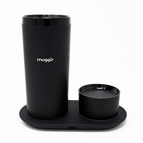 Muggo 12 oz Temperature Control Mug with 3 hour Battery Life, Tea, Coffee, & Hot Beverage Warmer, Heated Travel Mug with Dual Charger