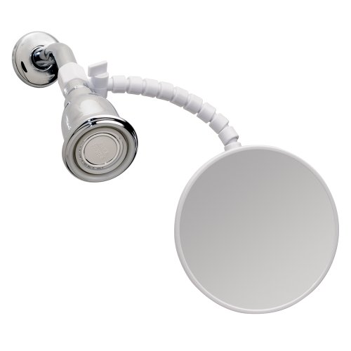 iDesign - 20301 Fog-Free Small Shower Shaving Mirror with Flexible Arm, Fogless Mirror for Bathroom, Vanity, Bathtub, Wall, 14