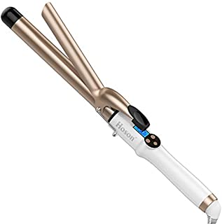 Hoson 1 Inch Curling Iron Professional Ceramic Tourmaline Coating Barrel Hair Curler, LCD Display with 9 Heat Setting(225°F to 450°F for All Hair Types, Glove Include)