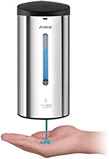 AIKE AK1205 Wall Mounted Commercial Automatic Liquid Soap Dispenser Polished Stainless Steel Large Capacity 24oz/700ml