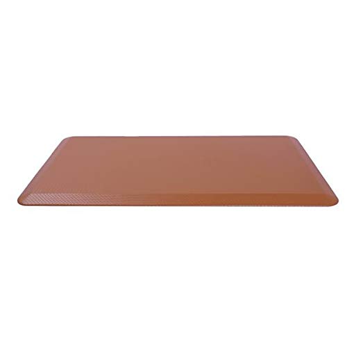 Anti-Fatigue Rubber Floor Mats for Kitchen, Salon Rectangle Mat Heavy Duty Comfort Office Floor Mat Brown Lattic (32