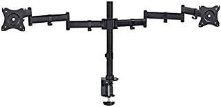 Mount-It! Dual Ultrawide Monitor Arm Mount | Desk Stand | Two Full Motion Articulating Adjustable | Fits 2 x 30 31 32 34 36 38 Inch VESA 75 100 Compatible Computer Screens | C-Clamp and Grommet Bases