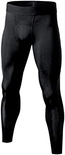 Self Pro Men's Thermal Compression Pants Athletic Sports Leggings Running Tights Cold Weather Winter Warm Base Layer Bottom (Black, XX-Large)