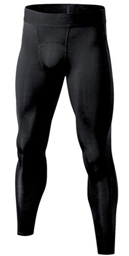 Self Pro Men's Thermal Compression Pants Athletic Sports Leggings Running Tights Cold Weather Winter Warm Base Layer Bottom (Black, XX-Large)