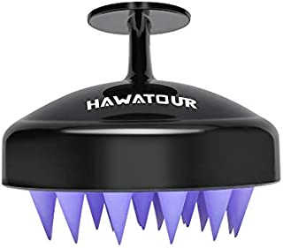 Hair Scalp Massager, Shampoo Brush with Soft Silicon Brush by HAWATOUR - Black