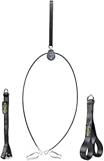 Spud Econo Pulley LAT Pulldown Machine Cable Attachment for Use with Olympic Plates (Black, 18 inch Load Strap)