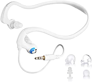 HydroActive Short-Cord Waterproof Headphones (Wired 3.5 mm Jack) with 11 Earbuds in 4 Styles