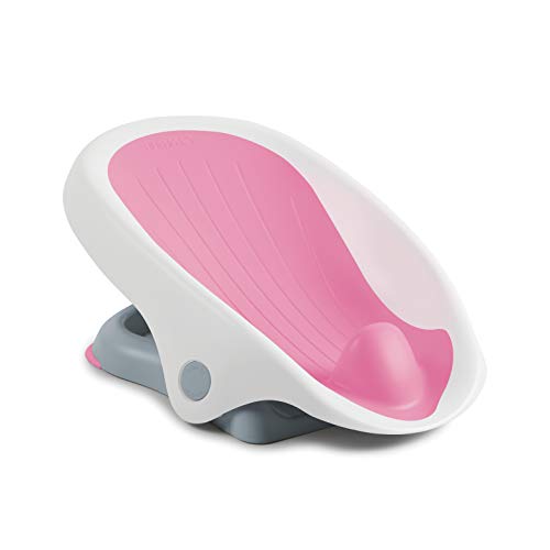 Summer Clean Rinse Baby Bather (Pink)  Bath Support for Use on The Counter, in The Sink or in The Bathtub, Has 3 Reclining Positions and Soft, Quick-Dry Material  Use from Birth Until Sitting Up