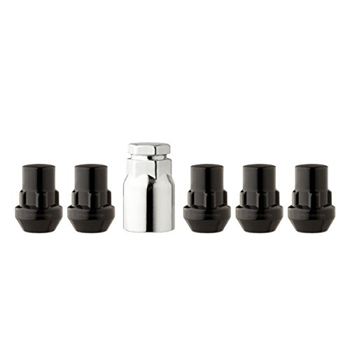 DPAccessories LCB3L2CP-BK05LK5 Black Wheel Locks 1/2-20 Closed End Bulge Acorn 3/4 & 13/16 Locking Lug Nuts Wheel Lock Set