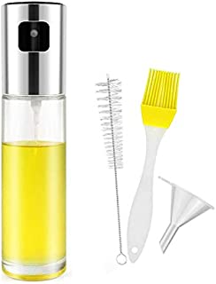 COOKEE Olive Oil Sprayer Mister for Cooking,Food-grade Glass Oil Sprayer for Cooking with Silicone Brushes for Cooking, Baking, BBQ, Salad, Air Fryer, Roasting