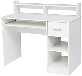 Rockpoint Kora Computer Desk with Keyboard Tray, Daisy White