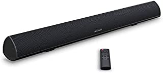 Soundbar, BESTISAN TV Sound Bar with Dual Bass Ports Wired and Wireless Bluetooth 5.0 Home Theater System (28 Inch, Enhanced Bass Technology, 3-Inch Drivers, Bass Adjustable, Wall Mountable, Dsp)