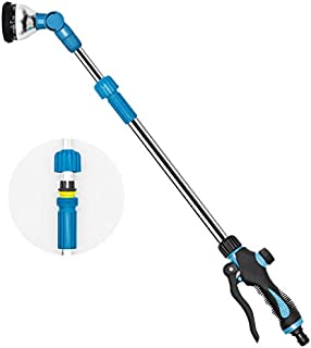 TWOZOZO Telescoping Garden Watering Wand 29.5-43.3 Inches, 9 Modes Adjustable Garden Hose Wand High Pressure Garden Wand for Watering Seedling Beds, Flowers, Lawn, Shrubs