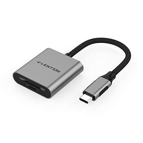 LENTION USB C to SD/Micro SD Card Reader, Type C SD 3.0 Card Adapter Compatible 2020-2016 MacBook Pro 13/15/16, New Mac Air/iPad Pro/Surface, Samsung S20/S10/S9/S8/Plus/Note, More (CB-C8, Space Gray)