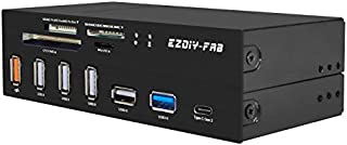 EZDIY-FAB PC Front Panel Internal Card Reader USB HUB, USB 3.1 Gen2 Type-C Port,USB 3.0 Support SD MS XD CF TF Card for Computer, Fits Any 5.25