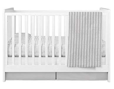 Elys & Co. Baby Crib Bedding Sets for Boys and Girls  4 Piece Set Includes Crib Sheet, Quilted Blanket, Crib Skirt and Baby Pillowcase  (Bamboo Design in Grey)  (Grey Bamboo)