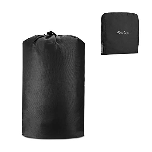 ProCase Travel Laundry Bag, Foldable Compressible Storage Pouch Sports Gym Laundry Bag Packing Organizer Bag for Dirty Clothes During Trip Black