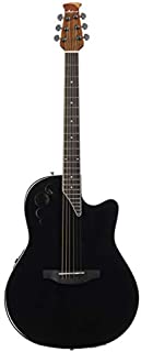 Ovation Applause 6 String Acoustic-Electric Guitar, Right, Black, Mid-Depth (AE44II-5)