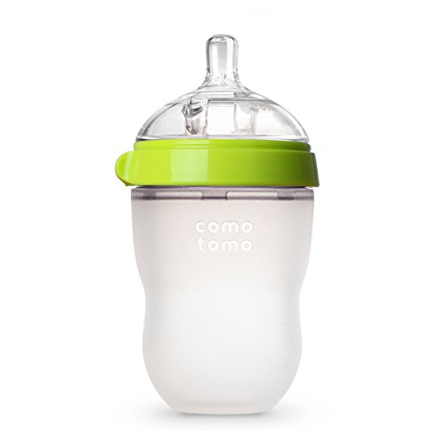 Comotomo Natural Feel Baby Bottle, Green, 5 Ounce