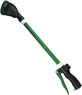 H2O WORKS Heavy Duty 21 Inch Watering Wand with Pivoting Head, Adjustable Garden Hose Water Sprayer Wand with Ergonomic Handle, Spray 6 Watering Patterns, Perfect for Watering Seedling Beds, Flowers