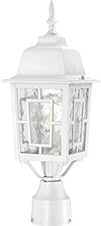 Nuvo Lighting 60/4927 Banyon One Light Post Lantern 100 Watt A19 Max. Clear Water Glass White Outdoor Fixture