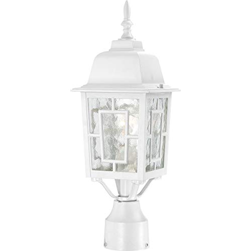 Nuvo Lighting 60/4927 Banyon One Light Post Lantern 100 Watt A19 Max. Clear Water Glass White Outdoor Fixture