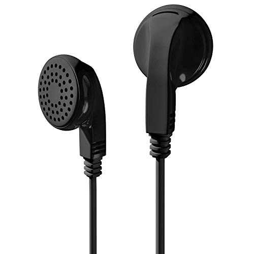 Bulk Disposable Earbud Headphones - in-Ear Earphones with 3.5mm Headphone Plug, Wholesale Lot (500 Pack, Black)