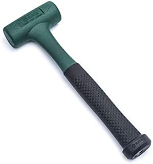 SATA ST92901SC 35mm Dead Blow Hammer, 400g Head Weight and 260mm Length, with a Soft Green Impact-Absorbing Rubber Head - ST929102SC