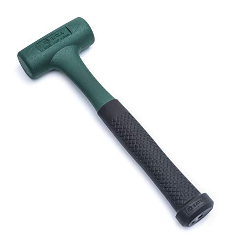 SATA ST92901SC 35mm Dead Blow Hammer, 400g Head Weight and 260mm Length, with a Soft Green Impact-Absorbing Rubber Head - ST929102SC