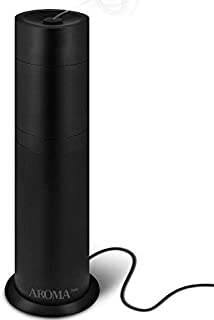 AromaTech Waterless Essential Oil Diffuser - Cold Air Heat-free Nebulizing Diffusion System For Aromatherapy Oils and Scent with a Stylish Aluminum Body for Large Room and Office (Black)