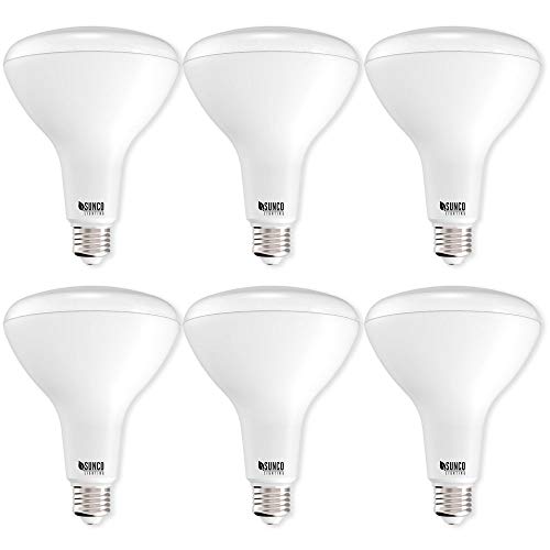 Sunco Lighting 6 Pack BR40 LED Bulb, 17W=100W, Dimmable, 2700K Soft White, E26 Base, Indoor Flood Light for Cans - UL & Energy Star