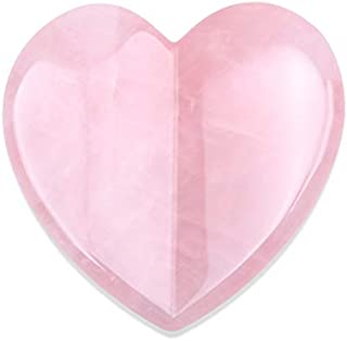 Essential Oil Massage Tool,(2.95 inches) Rose Quartz Heart Shape,Gua Sha Tools, Jade Roller Facial Scraping Massager for Face,Eye,Neck- Beauty Roller For Slimming and Firming (Pink Rose Quartz)