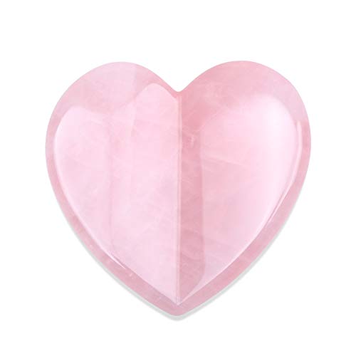 Essential Oil Massage Tool,(2.95 inches) Rose Quartz Heart Shape,Gua Sha Tools, Jade Roller Facial Scraping Massager for Face,Eye,Neck- Beauty Roller For Slimming and Firming (Pink Rose Quartz)