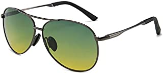 SUNGAIT Aviator Anti Glare Polarized Day and Night Vision Driving Sunglasses (Gunmetal Frame/Day&Night)0971QKRY