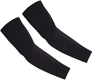 UV Protection Cooling Arm Sleeves - UPF 50 Compression Arm Sleeves for Men/Women/Students for Elbow Brace, Baseball, Basketball, Football, Cycling Sports(Black)