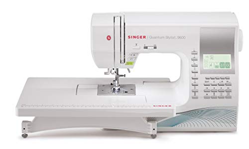 SINGER | Quantum Stylist 9960 Computerized Portable Sewing Machine with 600-Stitches Electronic Auto Pilot Mode, Extension Table and Bonus Accessories, Perfect for Customizing Projects