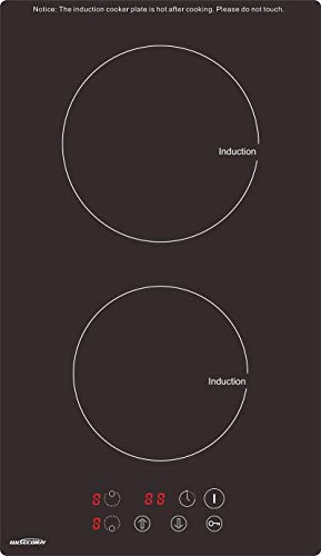 WISECONN 2 Burners Electric Induction Cooktop with Timer & Safety Lock, 9 Heating Levels,Auto Switch Off, ETL Certificate,Residual Heat Incorrect or Missing Pot Indicator