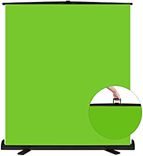 Yesker Green Screen Wrinkle-Resistant Portable Collapsible Chromakey Background 148x190cm Green Backdrop Quick Set up Auto Locking Frame Aluminium Base for Photo Video Live Game Tiktok Photography