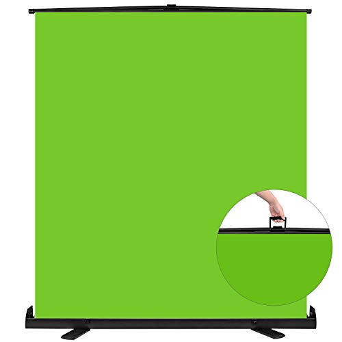 Yesker Green Screen Wrinkle-Resistant Portable Collapsible Chromakey Background 148x190cm Green Backdrop Quick Set up Auto Locking Frame Aluminium Base for Photo Video Live Game Tiktok Photography