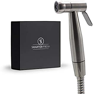 SmarterFresh Lifetime Hand Held Bidet Sprayer  Superior Pressure Control Shattaf Delivers the Freshest, Most Comfortable Cleanse  Complete Stainless Steel Diaper Sprayer Hand Bidet Set for Toilet